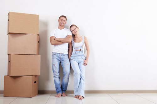 Moving van prepared for house removals in Holborn street