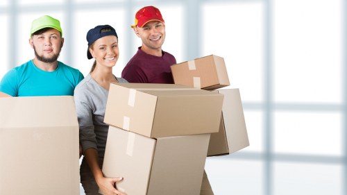 Packed boxes ready for house removals in Holborn home