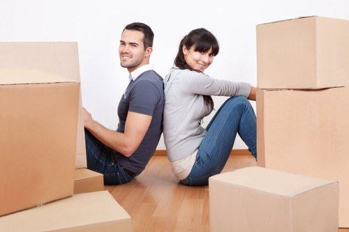 Preparing boxes for a man and van move in Holborn