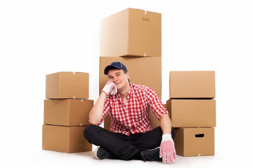 Business storage space with boxes and office files in Holborn
